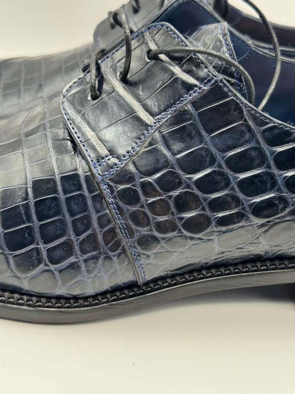 Mezlan Platinum Blue Crocodile Dress Shoes Size 14 - Picture 4 of 7